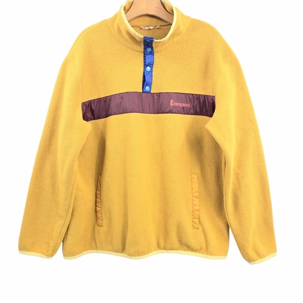 Cotopaxi Teca Fleece‎ Pullover Men's Large Mustard Yellow Purple Snap Neck